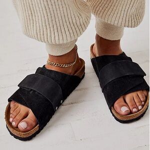 Birkenstock Black Suede Sandals